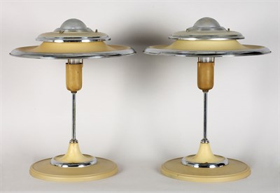 Lot 257 - Pair of Art Deco Chrome Trimmed Painted Metal...
