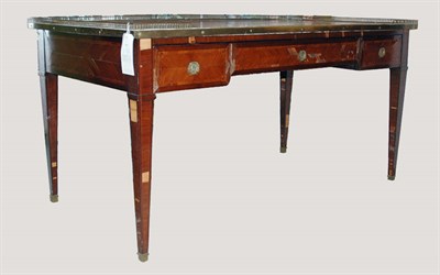 Lot 4156 - Louis XVI Style Leather Top Mahogany Galleried...