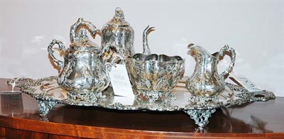 Lot 2236 - American Silver Tea Set W. Forbes, New York,...