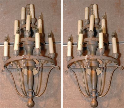 Lot 541 - Pair of Gilt-Metal Three-Tier Nine-Light...