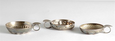 Lot 436 - Group of Seven French Silver Wine Tasters...