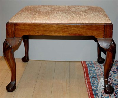 Lot 3151 - Queen Anne Style Mahogany Rectangular Stool...