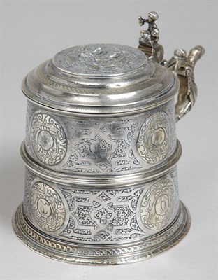 Lot 2295 - German Silver Tankard 18th Century Of tapering...