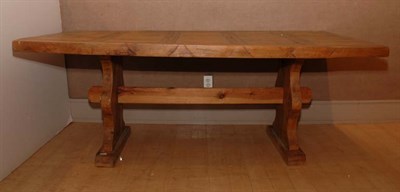 Lot 291 - Provincial Pine Trestle Base Refectory Table...