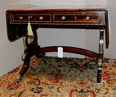 Lot 664 - Regency Brass Inlaid and Mounted Rosewood Sofa...