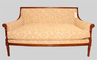 Lot 324 - Louis XVI Style Mahogany and Stained Wood Sofa...