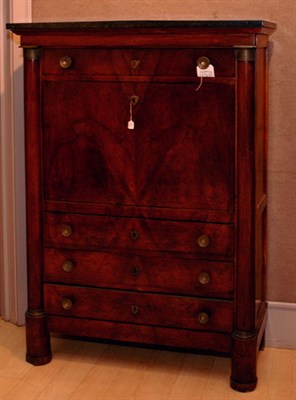 Lot 372 - Empire Style Marble Top Mahogany Secretaire a...