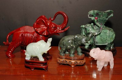 Lot 416 - Miscellaneous Group of Carved Elephants...