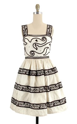 Lot 146 - Herrera Black Silk Passementerie Sundress...