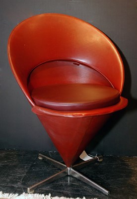 Lot 228 - Vinyl Upholstered Bent Sheet Metal Cone Chair...