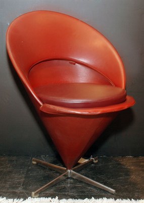 Lot 234 - Vinyl Upholstered Bent Sheet Metal Cone Chair...
