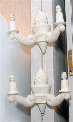 Lot 197 - Pair of French Painted Plaster Flame-Form...