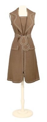 Lot 73 - Beene Chocolate Linen Dress American, late...