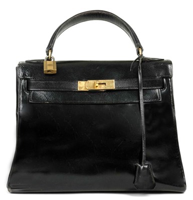 Lot 311 - Hermes Black Leather Kelly Bag French, 1960s...