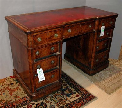Lot 642 - Victorian Burl-Wood Double-Pedestal Desk 19th...
