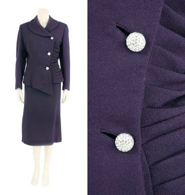 Lot 25 - Lilli Ann Navy Wool Crepe Suit American, 1950s...