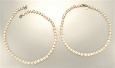 Lot 1072 - Two Cultured Pearl Necklaces