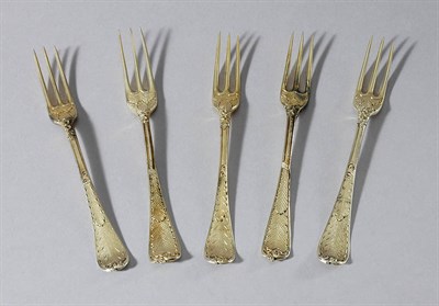 Lot 217 - Assembled Set of Ten English Silver Gilt Fruit...