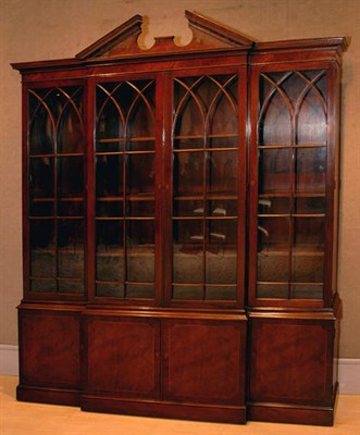 Lot 600 - Georgian Style Mahogany Breakfront Height 7...