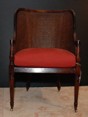Lot 613 - Victorian Style Mahogany and Caned Armchair
