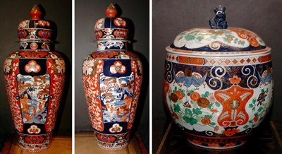 Lot 608 - Japanese Imari Porcelain Garniture Comprising...