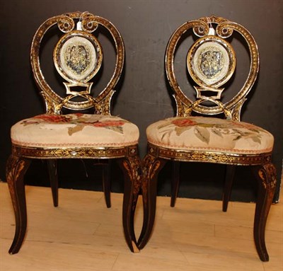 Lot 533 - Pair of Victorian Mother of Pearl and Jewel...