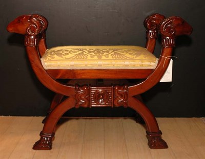 Lot 482 - Empire Style Mahogany Curule Stool Height 26...