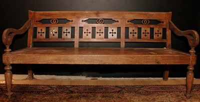 Lot 621 - Provincial Style Fruitwood Settle Length 6...