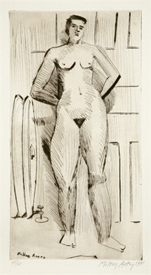 Lot 4141 - Milton Avery STANDING NUDE (L. 21) Drypoint,...
