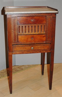 Lot 519 - Provincial Louis XVI Marquetry Inlaid Mahogany...