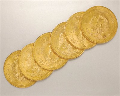 Lot 1245 - Six Mexico 1947 50 Peso Gold Coins