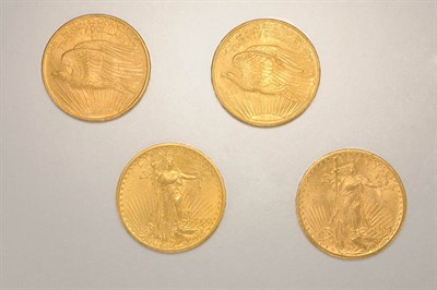 Lot 1247 - Six U.S. 1908 $20 St. Gaudens Gold Coins