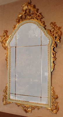 Lot 568 - Rococo Style Parcel Gilt and Painted Mirror...