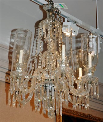 Lot 622 - George III Style Cut Glass Six-Light...