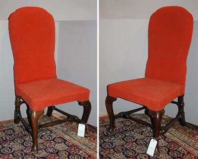 Lot 368 - Pair of Queen Anne Walnut Side Chairs Each...