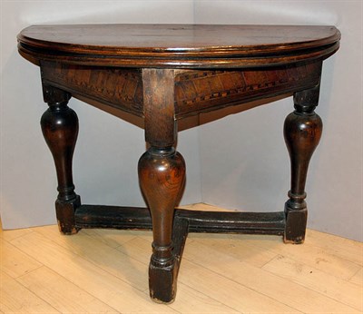 Lot 375 - Continental Baroque Walnut Fold-Over Side...