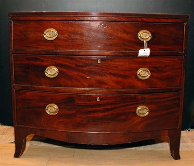 Lot 595 - Georgian Style Inlaid Mahogany Bow Front Chest...