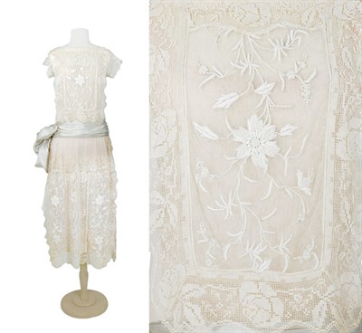 Lot 7 - Creme Lace Summer Tea Dress Possibly Boue...