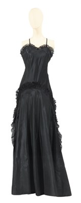 Lot 14 - Hattie Carnegie Black Faille Gown American,...