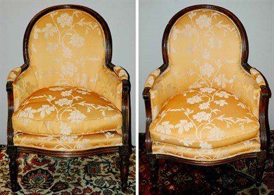 Lot 328 - Pair of Louis XVI Oak Bergeres Late 18th...