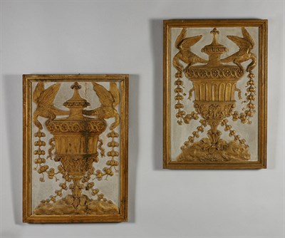 Lot 442 - Pair of Louis XVI Painted and Gilt Decorated...