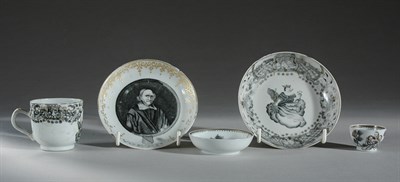 Lot 408 - Group of Chinese Export Grisaille Decorated...