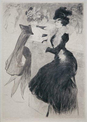 Lot 95 - Edgar Chahine [TWO WOMEN AT A BAR] Drypoint,...