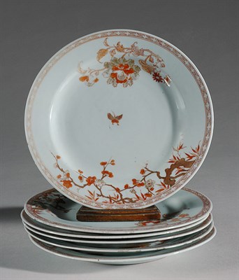 Lot 303 - Set of Six Chinese Export Porcelain Plates...