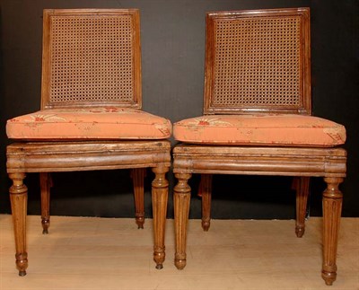 Lot 296 - Four Louis XVI Style Carved Walnut Stained...