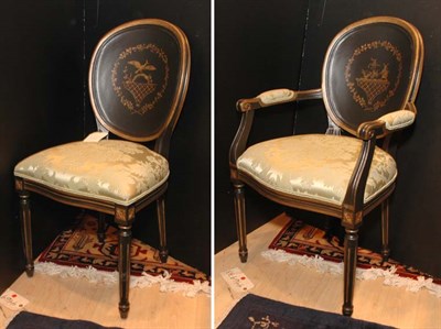 Lot 475 - Set of Twelve Louis XVI Style Painted Wood...