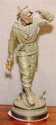 Lot 412 - French Spelter Figure Le Bayard Height 18 3/4...