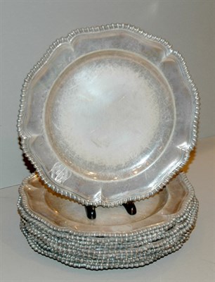 Lot 378 - Assembled Set of Twelve George II Silver...