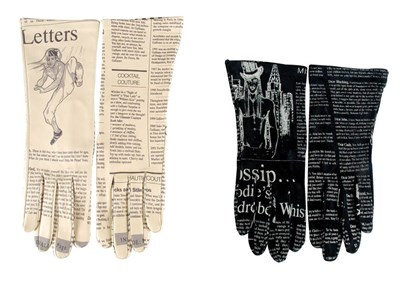 Lot 259 - Two Pairs of Galliano Newspaper Print Leather...