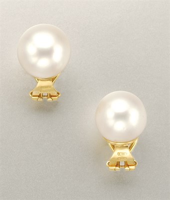 Lot 1145 - Pair of Cultured Pearl Earrings